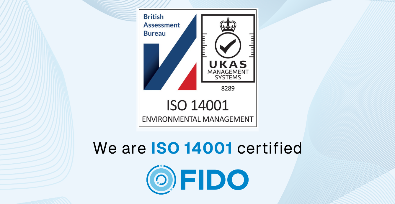 FIDO Tech awarded ISO 14001 certification for commitment to environmental excellence 
